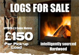 LOGS FOR SALE £ 150 Per Pick-up  Load APPROX 1.5 Cubic Metres intelligently sourced Hardwood